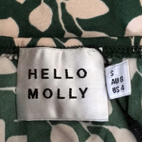 NWT Hello Molly Green and Tan Leaf Printed Strap Maxi Dress Size 4 - Picture 13 of 16